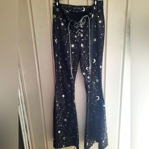 Current Mood Moon and Stars bell bottoms